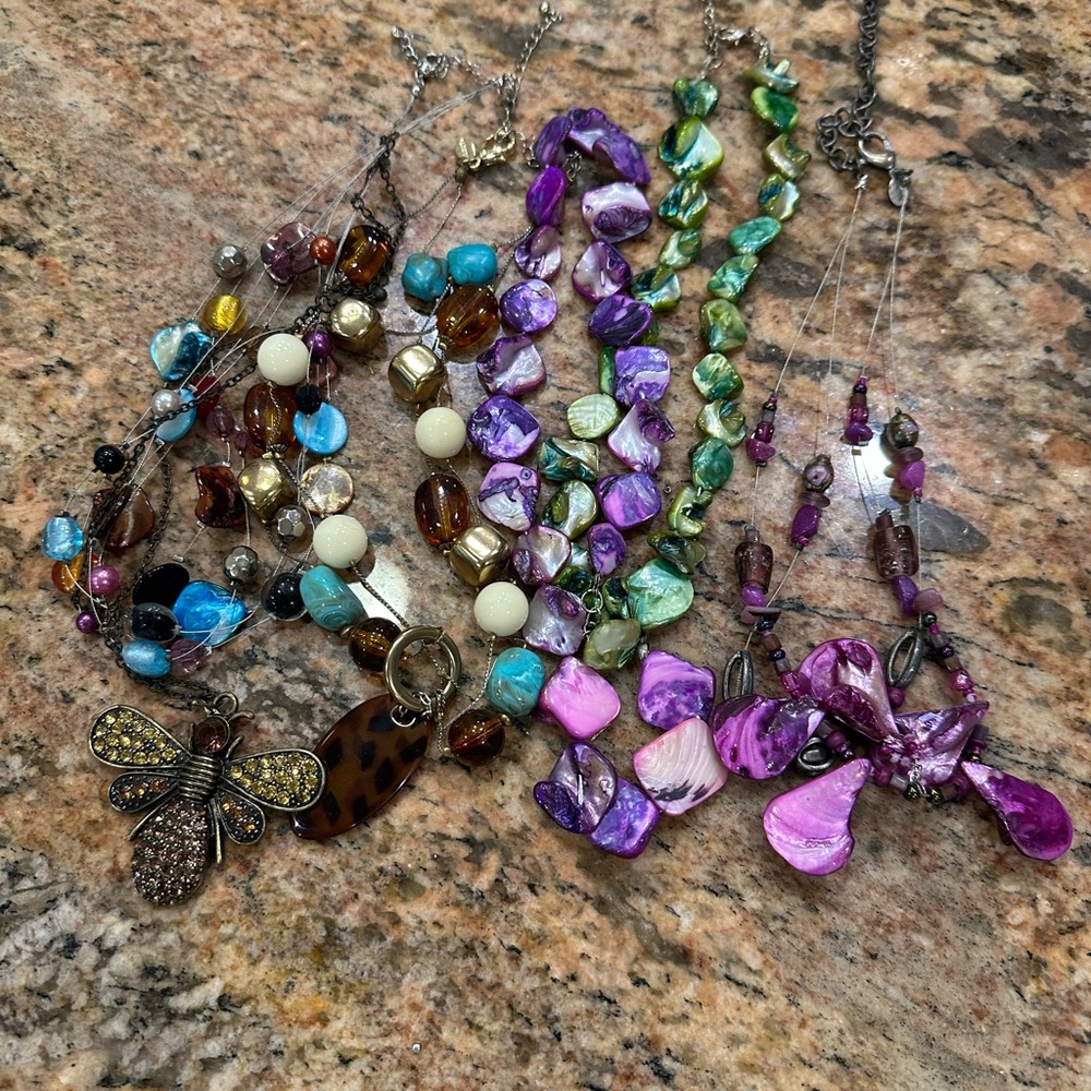 Vintage Colorful Beaded Bulk Necklaces